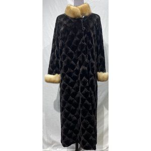 sheared mink reversible coat w/ sable collar + cuffs (34413)